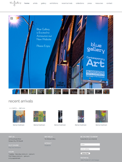 Blue Gallery's new website